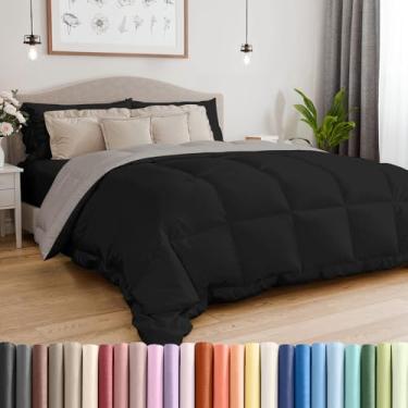 Imagem de CGK Unlimited Edredom preto/cinza claro solteiro