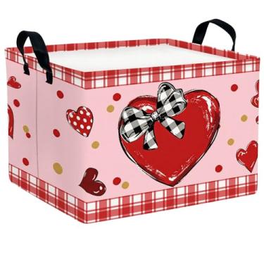 Imagem de BOAMAU Cesta infantil grande de Dia dos Namorados com coração fofo e vazio para decoração de quarto de namorada (rosa, grande, vermelho, amor)