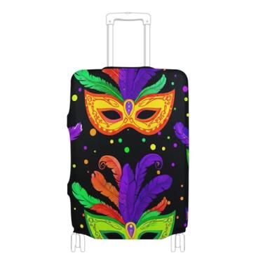 Imagem de Joisal Capa de mala fofa protetora de bagagem elástica flor acessórios de viagem manga colorida carnaval, P, serve para capa de 45 a 50 cm, Carnaval colorido, XL 29-32 in, Capa de mala