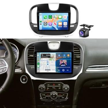 Imagem de Rádio estéreo de carro 4G + 64G para Chrysler 300 2011-2019, tela sensível ao toque HD de 9 polegadas na célula/Android 15/Wireless CarPlay/Android Auto/GPS/WiFi/5.0Bluetooth/FM/RDS/SWC/AHD