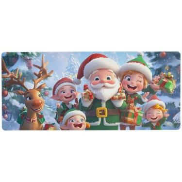 Imagem de Santa Elves Snow Gaming Mousepad Controle de Precisão, Mouse Pad para Jogos Grande, 90 x 39,9 cm, Teclado Pad