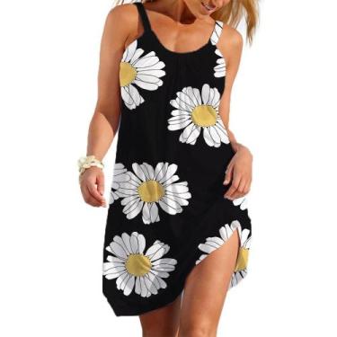 Imagem de Vestido Slip Étnico Boho Feminino Casual De Verão Saia Solta Para Uso 