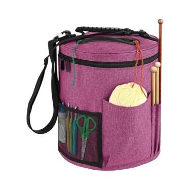 Imagem de Bolsa De Crochê De Grande Capacidade Para Armazenamento De Fios E Orga
