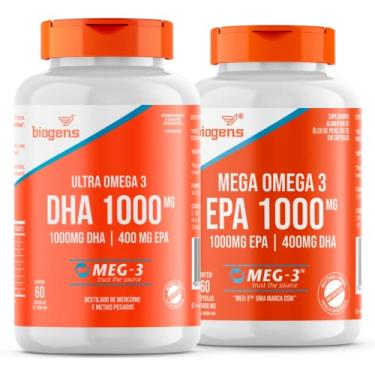 Imagem de Kit Especial Omega 3 concentrado Meg-3, Ultra EPA, Mega DHA, com vitamina E,120 cápsulas, Biogens