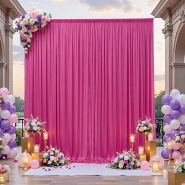 Imagem de Cortinas de fundo de lavanda de 3 m x 6 m, sem rugas, para festas, 4 painéis, 1,5 m x 3 m, cortinas de fundo de poliéster lavanda para casamentos, aniversários