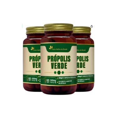 Imagem de Kit 3 Própolis Verde Extrato Seco 500mg 3x60 cps Flora Nativa-Unissex
