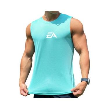 Imagem de Camiseta Regata Masculina Sem Mangas Em Malha Secagem Rápida Gola Redo