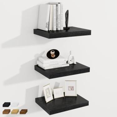 Imagem de Fun Memories Prateleiras flutuantes profundas de 30,5 cm, prateleiras de parede de madeira, 40,6 x 30,5 cm, prateleira de armazenamento rústica extra mais profunda e mais espessa para lareira, sala de