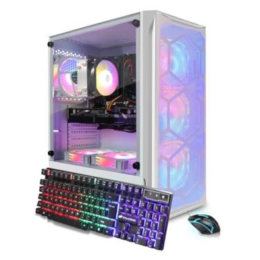 Imagem de STGAubron Computador desktop para jogos, AMD Ryzen 5 5500 até 4,2G, GeForce RTX 2060 6G, 16G DDR4, 1T SSD, WiFi 6, BT 5.2, RGB Fan x6, Windows 11 Home