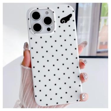 Imagem de Weonmov Capa para iPhone 15 Pro Max, linda estampa de asas de anjo, capa rígida de proteção à prova de choque para mulheres meninas homens 6,7 polegadas - branca