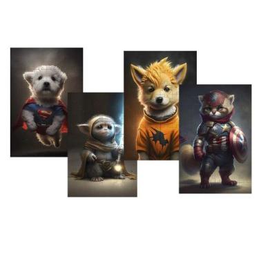 Imagem de Kit 4 Quebra-cabeças Infantis Super pets de 24 peças - Coleção TEA