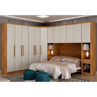 Imagem de Guarda-roupa Em Mdf Com 12 Portas E 8 Gavetas Cumaru/fendi