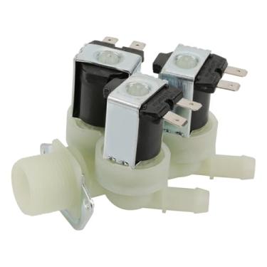 Imagem de Válvula solenoide elétrica 3 vias entrada de água N/C AC 220V G3/4, nova, conector de rosca, adequado para eletrodomésticos, equipamentos industriais, equipamentos