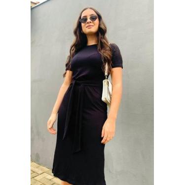 Imagem de Vestido Canelado Noah Feminino Lamour, G, Preto