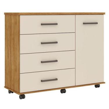 Imagem de Cômoda Flora 4 Gavetas Cinamon Touch Off White - Demóbile - Demobile