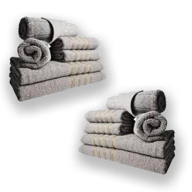 Imagem de Jogo De Toalhas 12pcs - 4 Banhos 4 Rosto 4 Tapetes Cinza