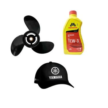 Imagem de Hélice Tohatsu 15hp 18hp 9. 14 x 10 Óleo Menzoil 1 Litro Boné - HR Náu