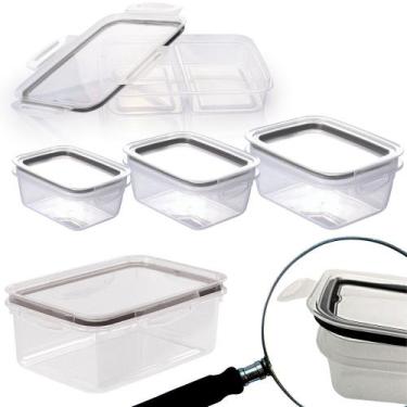 Imagem de Kit pote hermético porta frios, 1x360ml, 1x550ml, 1x910ml e 1x2,6L Tra