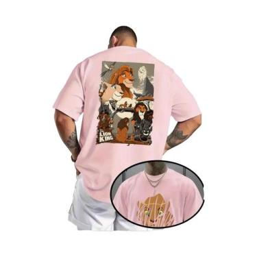Imagem de Camiseta De Algodão Oversized Masculina Com Estampa Do Rei Leão Simba 