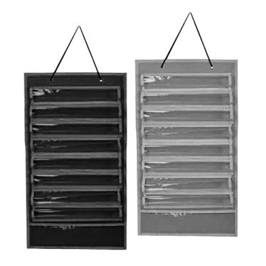 Imagem de Lljsszr Organizador de Cintos de Karatê de 2 Peças, à Prova de Poeira, para Oito Cintos, 5, preto e cinza