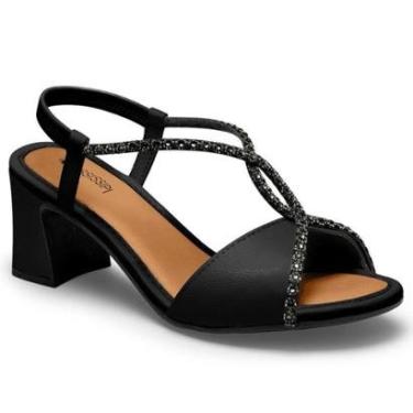 Imagem de Sandália Mississipi Salto Bloco MF752 Feminino Preto-Feminino