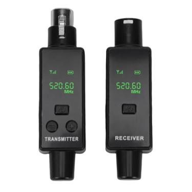 Imagem de ASHATA de Microfone Sem Fio de 2,4 GHz, Transmissor e Receptor XLR, Adaptador de Microfone Sem Fio Recarregável de 24 Bits e 48 KHz para Câmera de PA de Mixagem de Som (1 por 1)