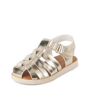 Imagem de The Children's Place Sandálias de pescador para bebês meninas, Dourado, 18