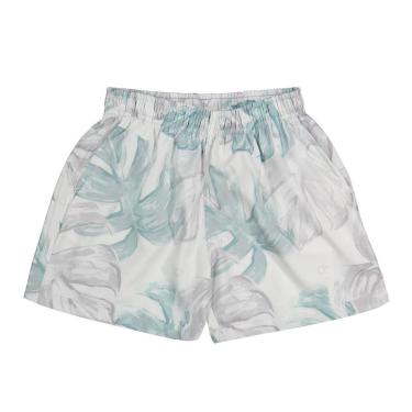 Imagem de Bermuda Infantil Menino Ogochi em Tactel Folhas Verde Água-Masculino