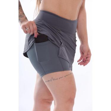 Imagem de Short Saia Fitness com Bolso Suplex Roupa Feminina Academia Corrida-Feminino