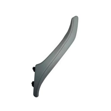 Imagem de Interior esquerda direita maçaneta da porta do passageiro couro genuíno puxador da porta interna Compatível com bmw série 5 f10 f11 f18 520i 523i 525i 528i 535i(Right side-grey)