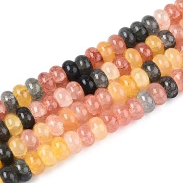 Imagem de 1 fio imitação de pedras preciosas contas de vidro Rondelle cristal espaçadores contas fio para artesanato faça você mesmo, brincos, pulseira, colar, fabricação de joias 8 x 5 mm, cerca de 150 ~ 159