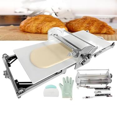 Imagem de CNAOHGHN MáQuina EléTrica Para Laminar Massa Folhada, Laminadora De Massa ReversíVel, Alisadora De Fondant, Com TáBua De 39,3 × 17,7 Polegadas E Espessura AjustáVel De 2 A 30 Mm