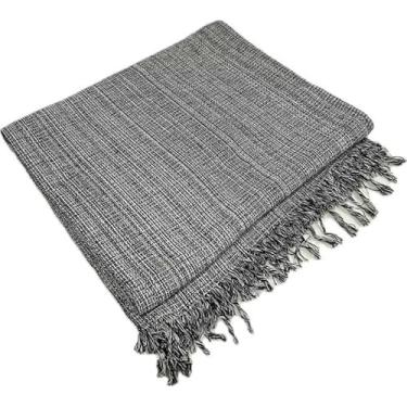 Imagem de Manta para Sofá Gigante 2,40x1,80m Casal Algodão Macio Decorativa(Cinza Mesclado)