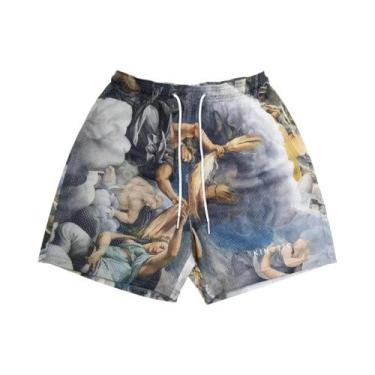 Imagem de Bermudas De Malha Para Academia Masculinas De Verão, Calças Casuais De