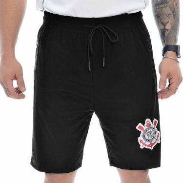 Imagem de Shorts Bermuda Masculina Bolso Com Zíper Oficial Corinthians, M