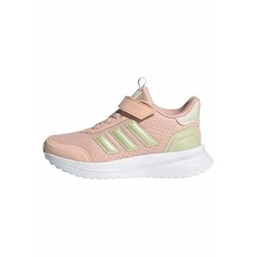 Imagem de adidas Tênis infantil unissex X_PLR Path Elastic Lace & Strap, Rosa blush/branco maravilha, 11.5 Little Kid