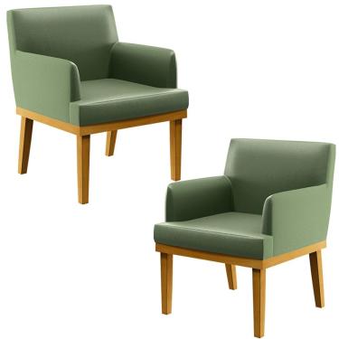 Imagem de Kit 2 Poltronas Decorativas Para Sala De Estar E Recepção Beatriz W01 Facto Verde Musgo - Lyam Decor