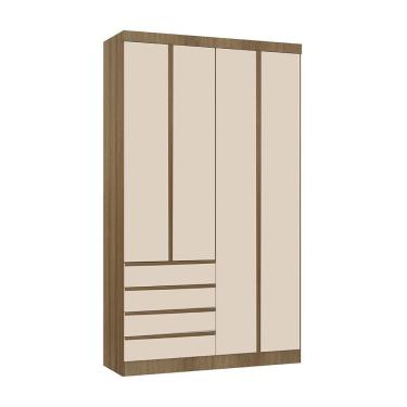 Imagem de Guarda Roupa Modulado 4 Portas E 4 Gavetas 134cm Veneza Luciane Móv Avelã Pf/arenas Pf