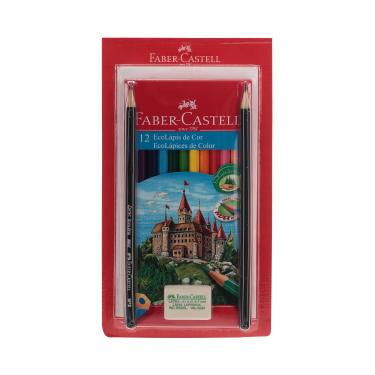 Imagem de Kit Escolar Faber-Castell Le Lápis de Cor, Lápis HB Nº2, Borracha e Apontador