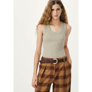 Imagem de Regata Feminina Canelada Decote U-Feminino