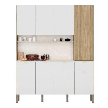 Imagem de Armário de Cozinha Slow 8 Portas e 1 Gaveta - Kit's Paraná, Freijo/Art