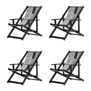 Imagem de Kit 4 Espreguiçadeiras Dobrável Black Cb-jornal
