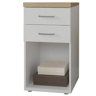 Imagem de Gaveteiro Multiuso Tampo Tamburato 40cm Olmo Branco Tok Arty Olmo Bran