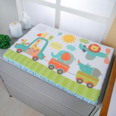 Imagem de Trocador Plastificado de Comoda para Bebe Menina 65cm x 45cm - Carinha