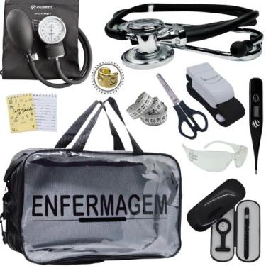 Imagem de Kit Enfermagem Top Cores Premium Completo Estagio - Love Saude, PRETO 