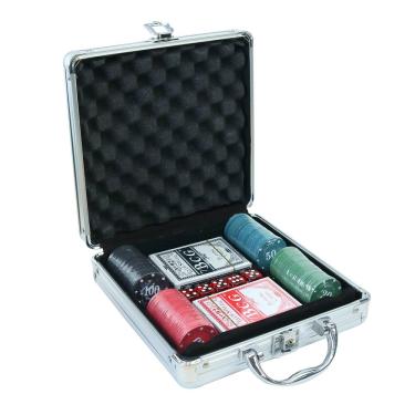 Imagem de Jogo De Poker Com Maleta 100 Fichas Numeradas 2 Baralhos