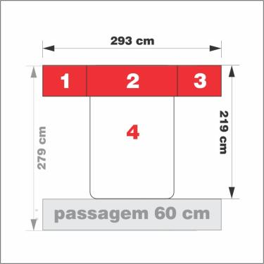 Imagem de Guarda-roupa de Casal com espaço para cama Box Padrão 1223S San Remo