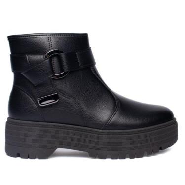 Imagem de Bota Coturno Feminina Moleca Solado Alto Preto, Preto, 36
