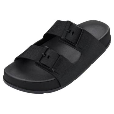 Imagem de Chinelo Slide Masculino Conforto Casual Milao Plus Cartago, Preto, Pre
