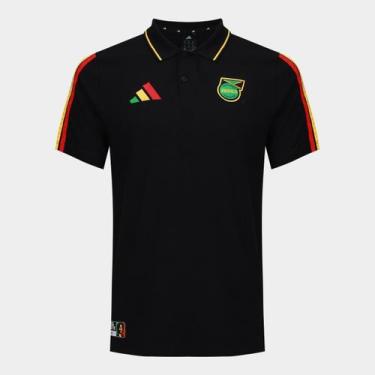 Imagem de Camisa Polo Jamaica DNA Torcedor Adidas Masculina, Preto, M